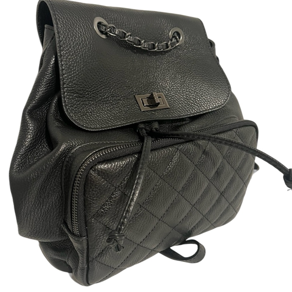 Borse in Pelle Genuine leather black backpack made in Italy-EUC